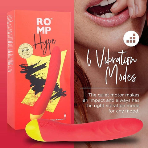 We-Vibe Romp Hype G Spot Vibrator with Plushy Tip and 6 Vibration Modes - Waterproof Vibrators
