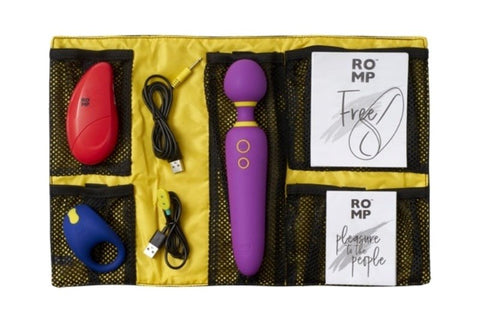 WOW Tech ROMP Pleasure Kit Travel Bag with Three Vibrators - Sex Kits