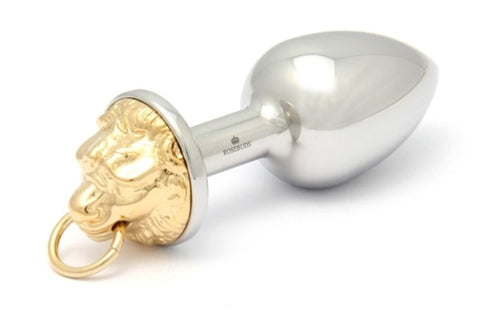 Rosebuds Jewelry Rosebuds Luxe Lion Flash Gold Medium Butt Plug with Lion Head - Steel Sex Toys