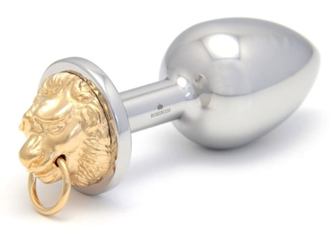 Rosebuds Jewelry Rosebuds Luxe Lion Flash Gold Medium Butt Plug with Lion Head - Steel Sex Toys