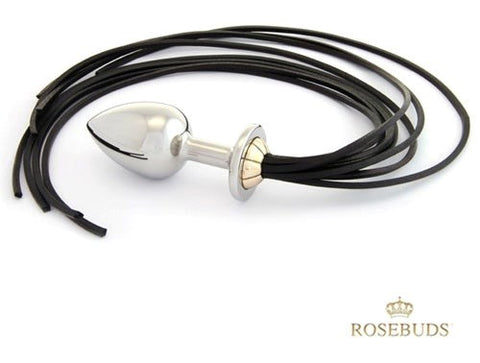 Rosebuds Jewelry Whipbud Performance Cock Ring with Leather Whip Lashes - Whips And Crops