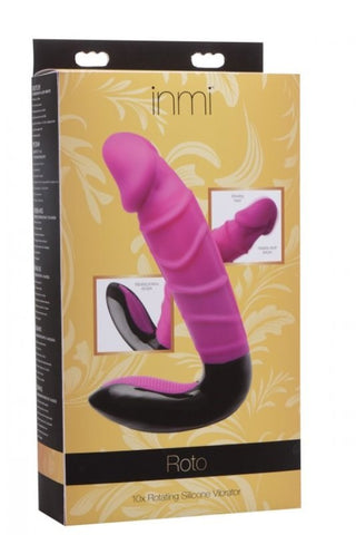 XR Brands Roto 10x Rotating Silicone Vibe Dual Stimulation Vibrator - Luxury Sex Toys