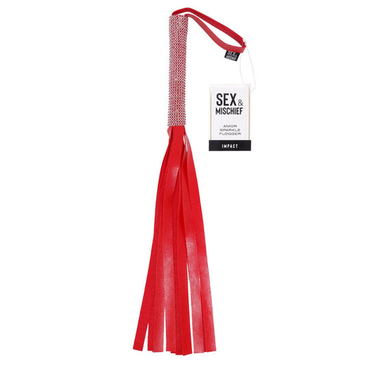 S&M Amor Sparkle Flogger Gripping Cock Rings - - Whips And Crops