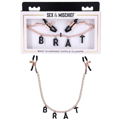 Sportsheets S&M Brat Charmed Nipple Clamps with Adjustable Tension - Nipple and Clit Clamps