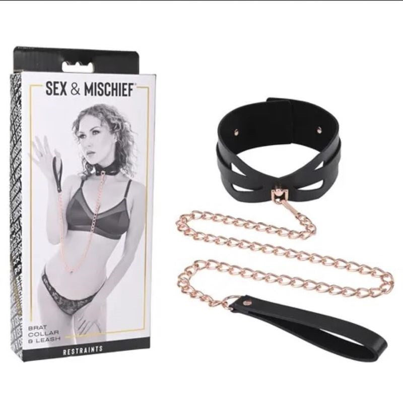 Sportsheets Elegant Rebellion Brat Collar & Leash Set Premium BDSM Control - Collars and Leads