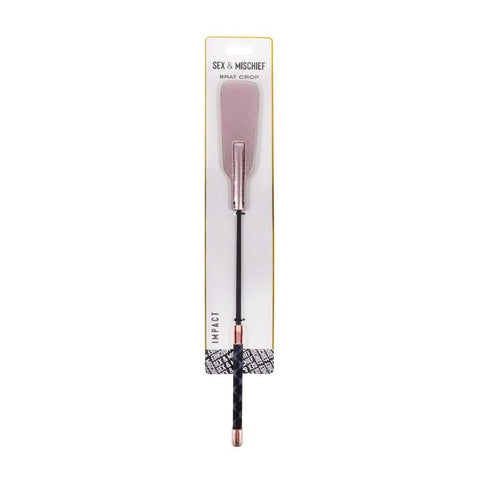 Sportsheets S&M Brat Crop with Rose Gold Split Leather Tip - Whips And Crops