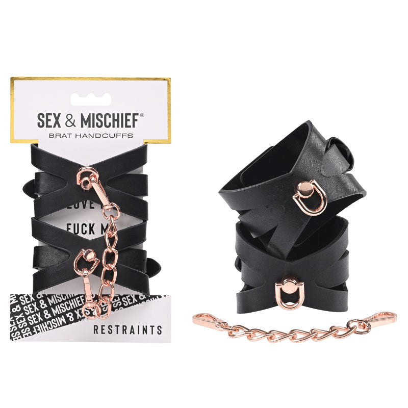 Sportsheets Captivating Restraint Sex & Mischief Brat Handcuffs Premium - Cuffs and Restraints
