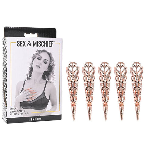 Sportsheets S&M Brat Sensory Fingertips Rose Gold Metal Claws - Whips And Crops