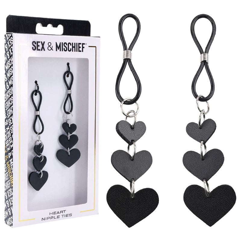 S&M Heart Nipple Ties Best Value Adult Toy - - Nipple and Clit Clamps