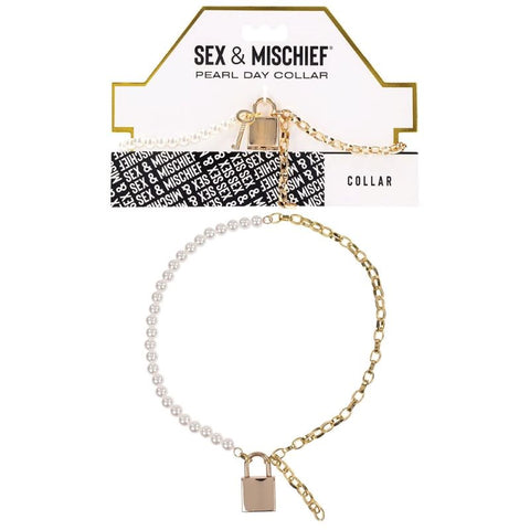 Sportsheets Elegant Pearl Day Collar Luxury BDSM Collar with Pearls - Collars and Leads