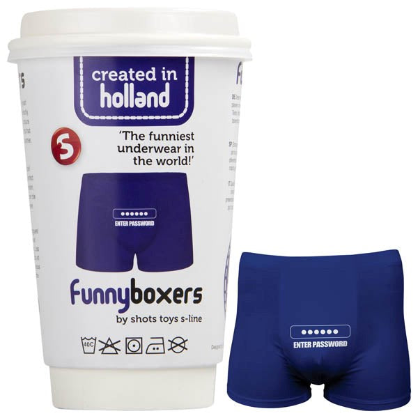 Shots Toys S Line Funny Boxers Enter Password Premium Cotton Novelty Underwear - - Jocks and G-Strings