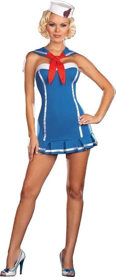 Dream Girl Lingerie Sailor Stormy Sky Costume Sequined Back Panel - Fancy Dress Ups