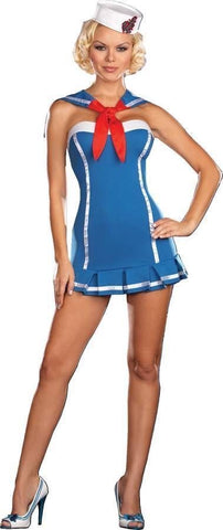Dream Girl Lingerie Sailor Stormy Sky Costume Sequined Back Panel - Fancy Dress Ups