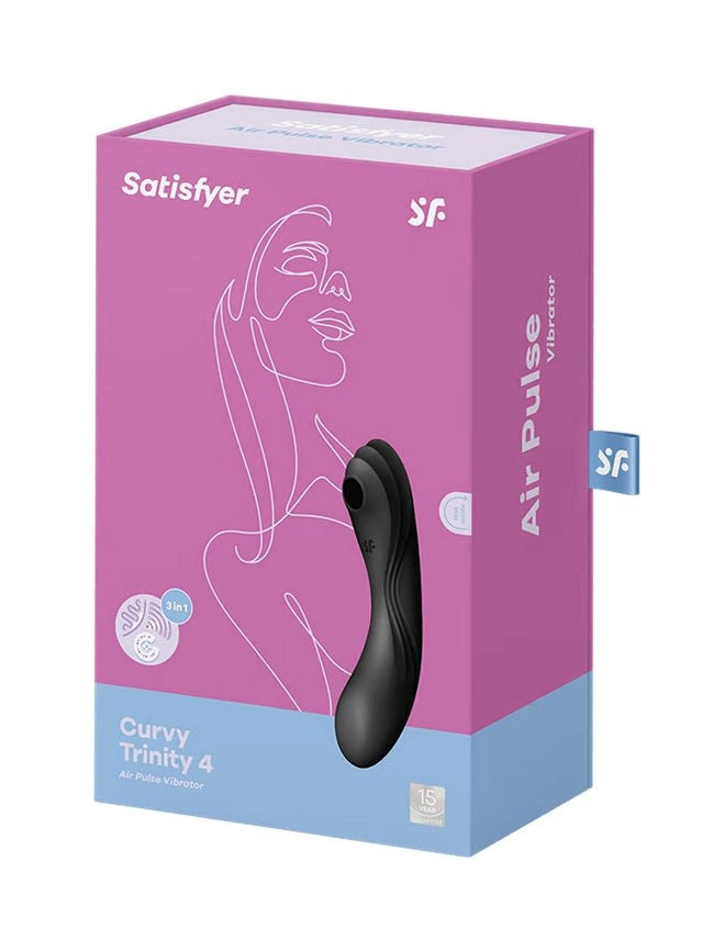 Satisfyer Curvy Trinity 4 Air Pulse Vibrating G Spot Massager Triple Motor - - G-Spot Vibrators