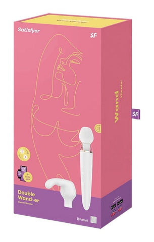 Satisfyer Double Wand er App Controlled Wand Vibrator with Dual Heads - Body Wands