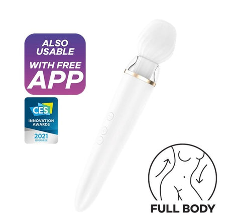 Satisfyer Double Wand er App Controlled Wand Vibrator with Dual Heads - Body Wands