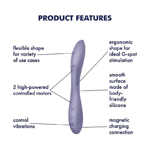 Satisfyer Flex 2 Bendable G Spot Vibrator 12 Functions Flexible Shaft - G-Spot Vibrators