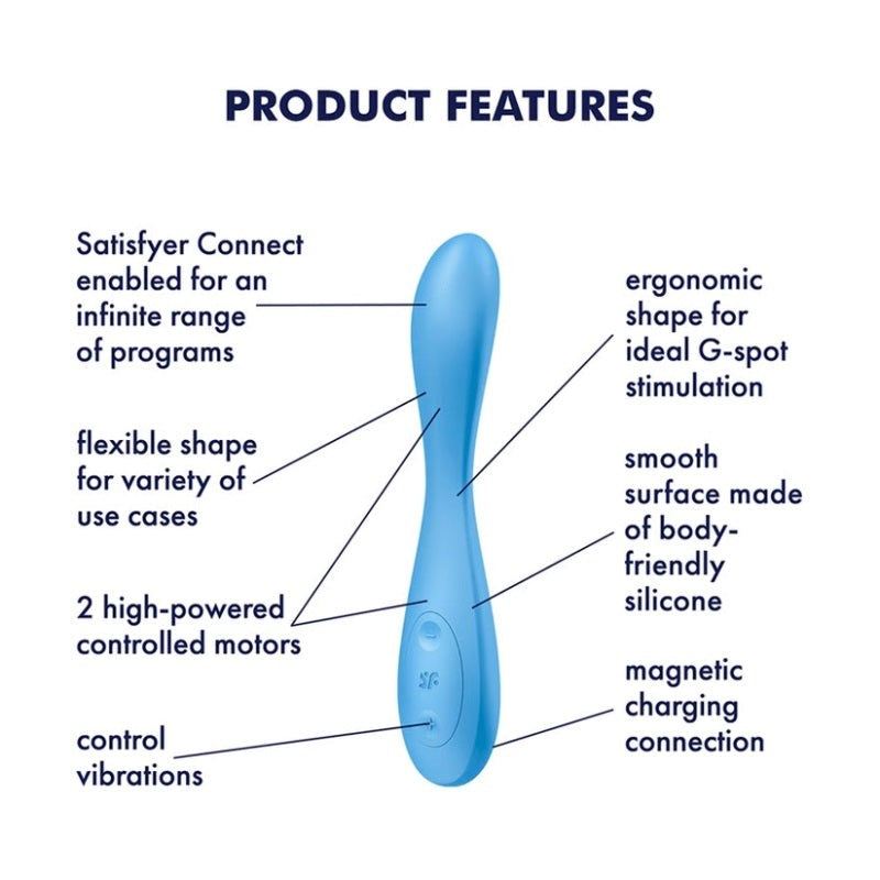 Satisfyer G Spot Flex 4 App Controlled Adult Vibrator with Flexible Shaft - - Remote Control Vibrators