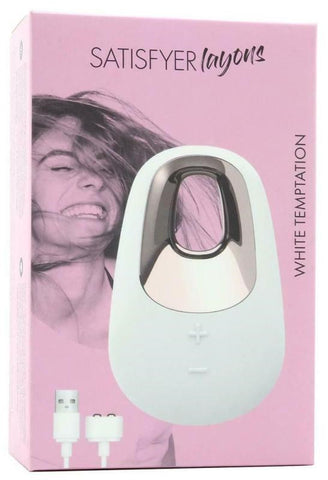 Satisfyer White Temptation 15 Functions Layon Clitoral Vibrator Waterproof - Clit Ticklers and Pulsators