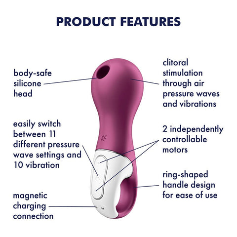 Satisfyer Lucky Libra Air Pulse Clitoral Stimulator with Dual Technology - Clit Ticklers and Pulsators