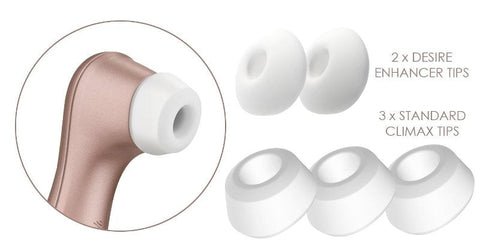 Satisfyer Pro Deluxe Climax Heads 5 Pack Medical Grade Silicone - Vibrator Accessories