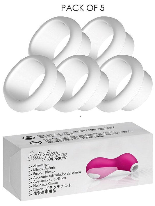 Satisfyer Pro Penguin Massager Climax Heads 5 Pack Replacement Tips - - Vibrator Accessories