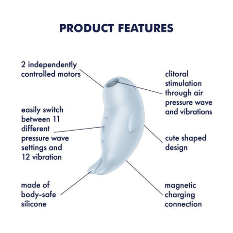 Satisfyer Seal You Soon Air Pulse Clitoral Massager with Dual Motor Tech - Clit Ticklers and Pulsators