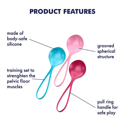 Satisfyer Pelvic Strengthening Kegel Love Balls Progressive Weight Training - Love Eggs and Kegel Exercisers