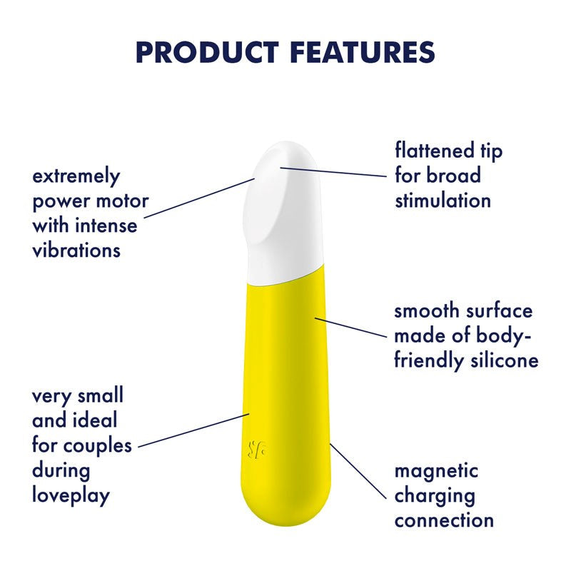 Satisfyer Ultra Power 12 Functions Bullet Vibrator 4 Yellow Clitoral Stimulation - - Bullet Vibrators