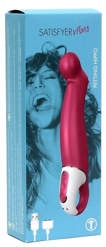 Satisfyer Petting Hippo 12 Functions G Spot Vibrator with Silicone Flex - - G-Spot Vibrators