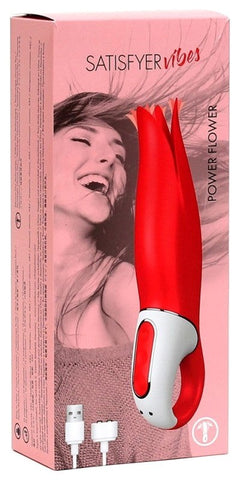 Satisfyer Power Flower USB Rechargeable Clitoral Vibrator with Fluttering Petals - G-Spot Vibrators