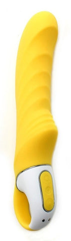 Satisfyer Yummy Sunshine 12 Functions Curved G Spot Massager Ribbed Vibrator - G-Spot Vibrators