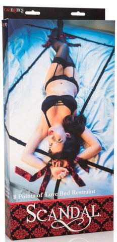 California Exotics Scandal 8 Points of Love Bed Restraint with 8 D Rings - Cuffs And Restraints