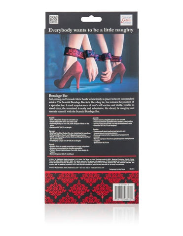 California Exotics Scandal Bondage Bar Adjustable Spreader with Velcro Cuffs - Spreaders and Hangers