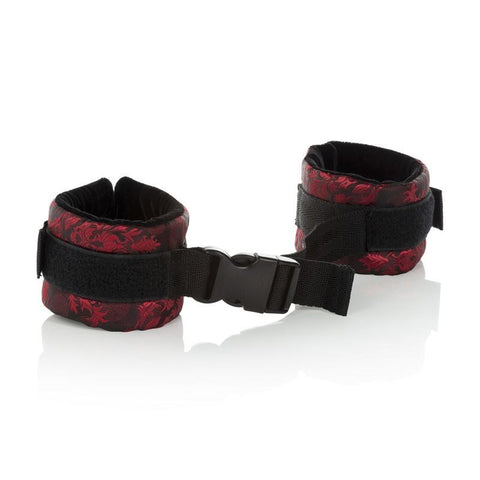 California Exotics Scandal Control Cuffs Red Black Brocade Bondage - Cuffs and Restraints