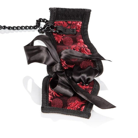 California Exotics Scandal Corset Cuffs Red Black Brocade Restraints - Cuffs And Restraints