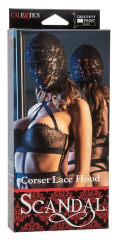 California Exotics Scandal Corset Lace Hood Sensory Deprivation Mask - Bondage Hoods