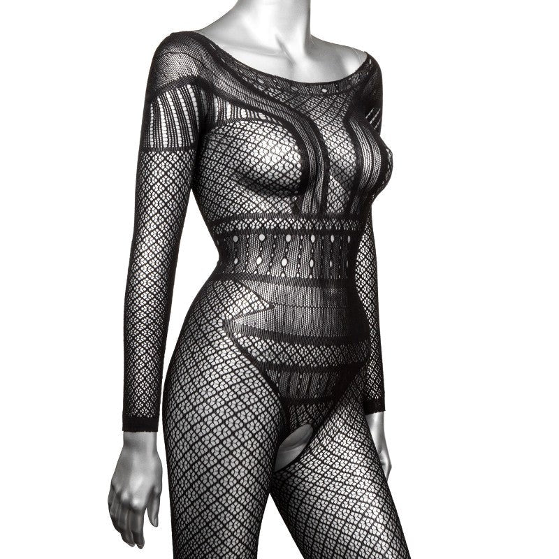 California Exotics Scandal Full Length Lace Body Suit Crotchless Lingerie - Hosiery