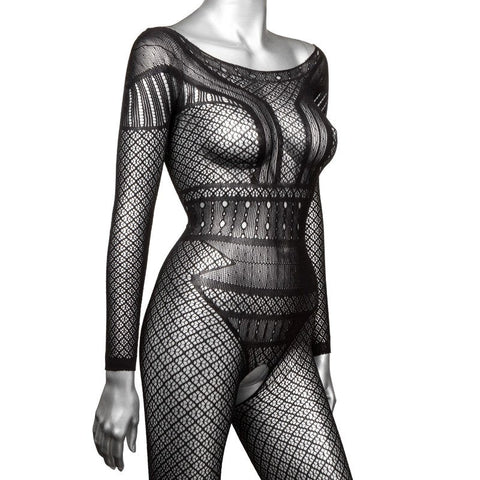 California Exotics Scandal Full Length Lace Body Suit Crotchless Lingerie - Hosiery