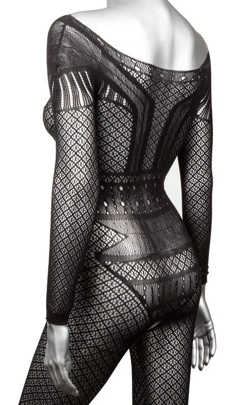 California Exotics Scandal Full Length Lace Body Suit Crotchless Lingerie - Hosiery