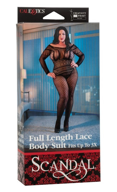 California Exotics Scandal Plus Size Full Length Lace Body Suit Breathable Lace - Hosiery