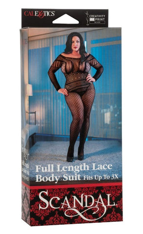 California Exotics Scandal Plus Size Full Length Lace Body Suit Breathable Lace - Hosiery