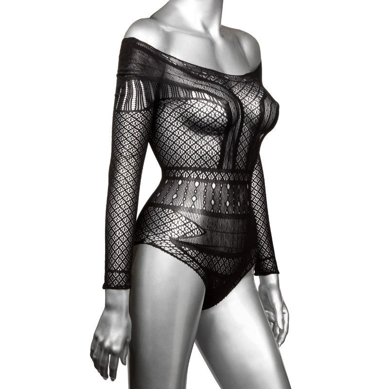 California Exotics Scandal Plus Size Off the Shoulder Body Suit Mesh Lace - Hosiery