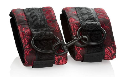 California Exotics Scandal Universal Cuffs Red Black Brocade Restraints - Cuffs and Restraints