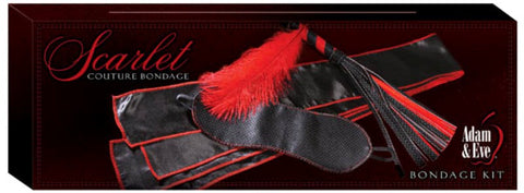 Adam & Eve Sextoys Scarlet Couture Bondage Kit with Restraints and Flogger - Bondage Kits