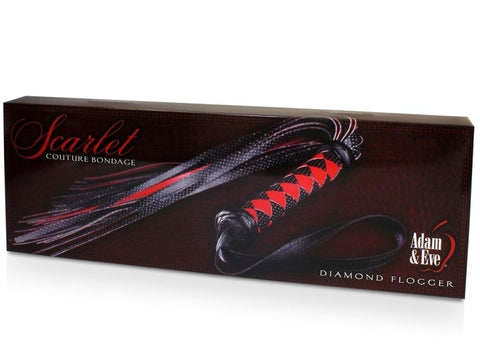 Adam & Eve Sextoys Scarlet Couture Diamond Flogger with Diamond Texture - Whips And Crops