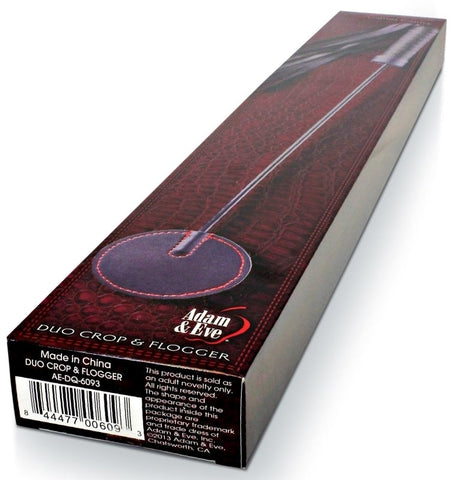 Adam & Eve Sextoys Scarlet Couture Duo Crop and Flogger Dual Impact Play - Whips And Crops