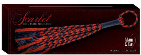Adam & Eve Sextoys Scarlet Couture Rope Flogger 10 Nylon Cord Design - Whips And Crops