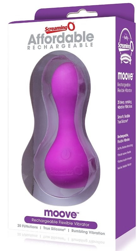 Screaming O Affordable mooVe Purple Flexible Rechargeable Vibrator - - Personal Massagers