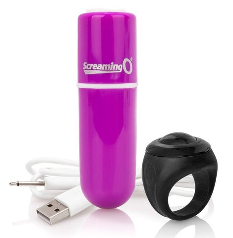 Screaming O Charged Vooom! RC Purple Remote Control Bullet Vibrator - Personal Massagers